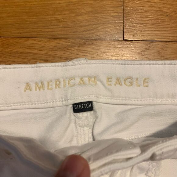 American Eagle Size 4 Outfitters White Stretch Jeans - Picture 3 of 5